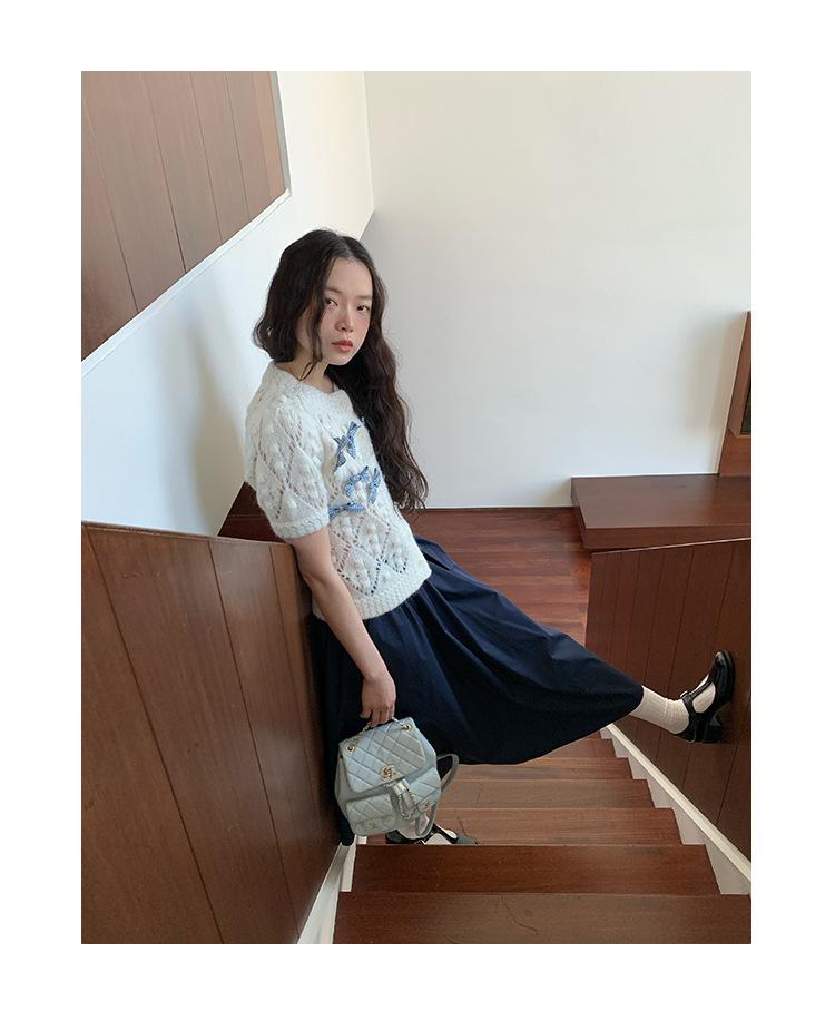 2025 Early Spring French Bow A-Line Skirt C3626: Gentle, Elegant, Large-Swing Design