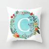 A-Z Letter Cushion Cover Blue Floral   Soft Throw Pillow Cover Decorative Sofa Pillow Case Pillowcase