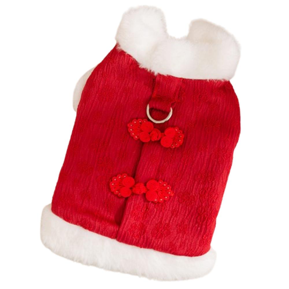 

Creative Cat Warm Vest Chinese Style Pet Princess Skirt Practical New Year Pet Dress Pet Supplies S красный