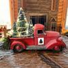 Weihnachten Kart Auto Retro Roten Lkw Weihnachten Baum LED Licht Blinkende Dekoration Weihnachten Atmosphäre Harz Desktop Ornament
