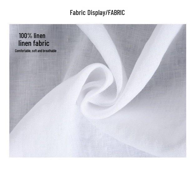 Men's Short Sleeve Breathable White Linen Shirt