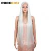 FREEDOM Synthetic Lace Front Wigs For Women Straight Hair Synthetic Lace Wigs 38 Inch Ombre Long Cosplay Wigs Blonde Pink Wig