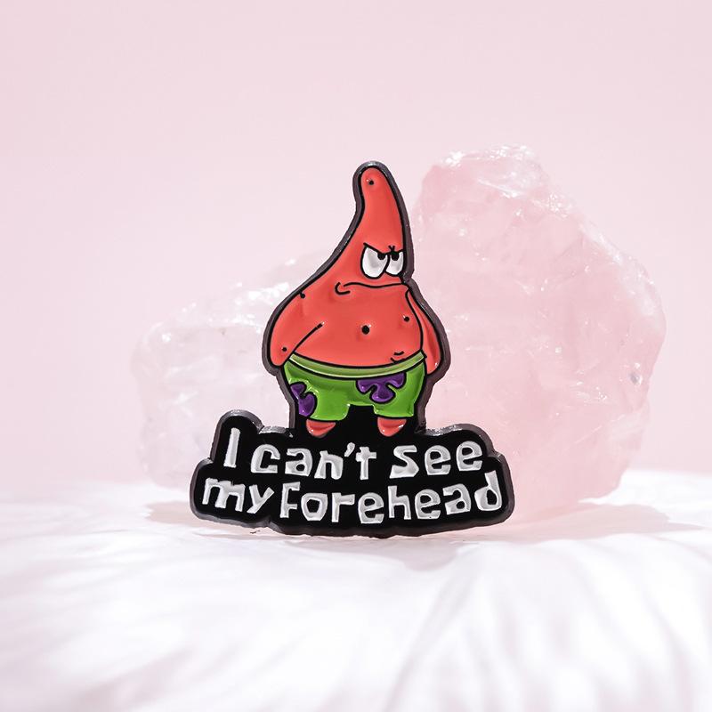 Alloy Unique Starfish Brooch Featuring Cute Cartoon Character Design For Trendy Accessory