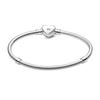 Pandora Round Arch Gold Heart Buckle Snake Shape 925 Silver Bracelet Women's Style 599380C00