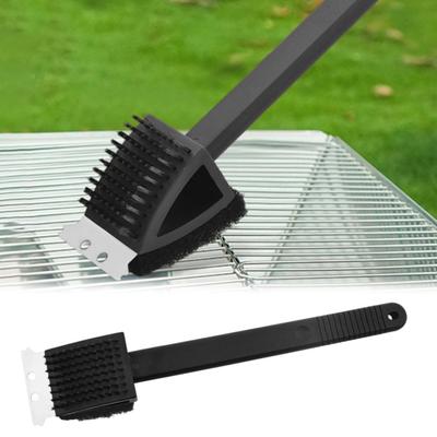 Spazzola 3 in 1 per griglia, spugna, foro grasso, pala, sporco, con cucina sospesa lunga