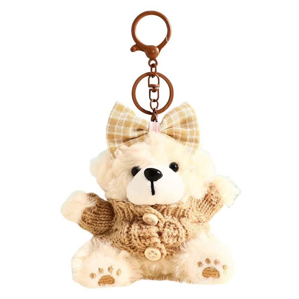 

Zinc Zinc Alloy Hanging Rope Plush Bear Key Ring School Bag Decor Stuffed Animal Pendant Men Women жёлтый