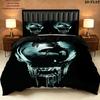 Alien Pattern Bedding Quilt Set Quilt Cover Pillowcase Home Birthday Gift(1 * duvet cover + 2 * pillowcase, without core)