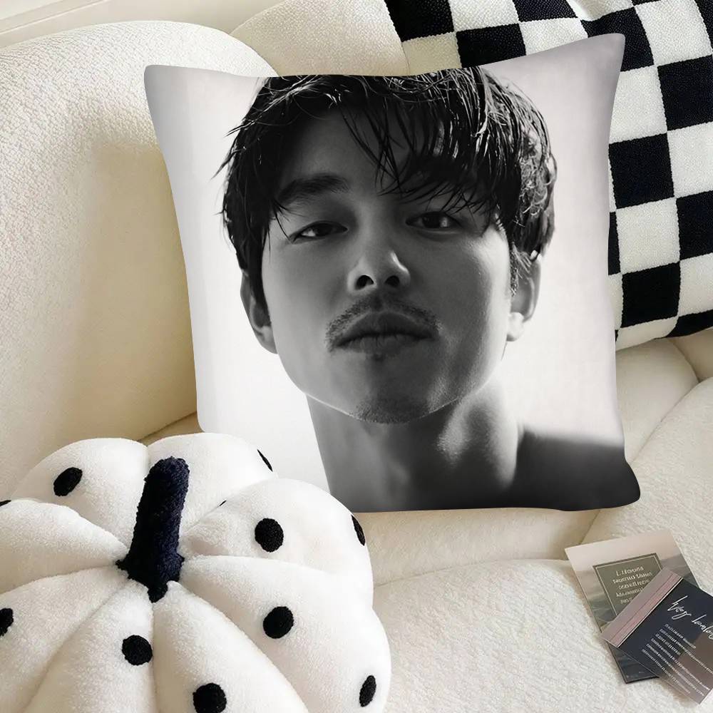 Korean Actor Gong Yoo Pillow Case Fashion Square Pillowcase Bedroom Sofa Room Ins Decoration Leisure