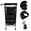 Black 5 Tier Hair Salon Trolley Barber Beauty Storage Rolling Cart Tool AccessoryBlack