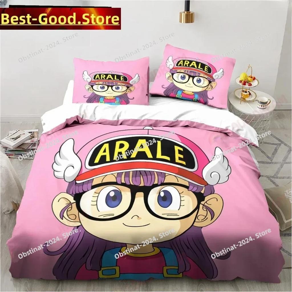 New Adorable Lovely Carton DR S-Slump Arale Anime Beding Set Shet King Twin Double Child Beding Set Mircofiber or Polyester Soft Duvet Cover