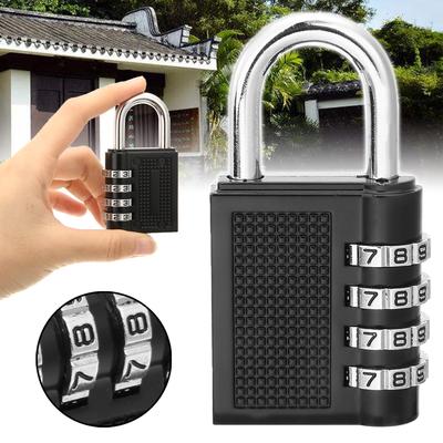 Z50 80*43*14mm Heavy Duty 4 Dial Digit Combination Lock Weatherproof Security Padlock Outdoor Gym Safely Code Lock Black