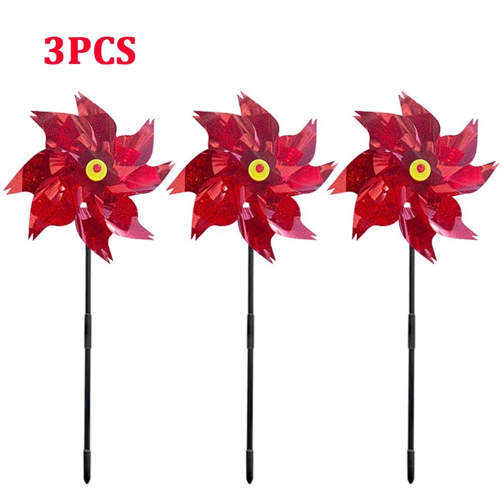 1-3pcs Bird Repeller Windmill Spinner 7/8 Leaves DIY Birds Deterrent Pinwheels for Outdoor Lawn Yard And Garden Home Decorations