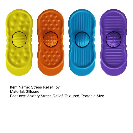 4Pcs/Set Silicone Fidget Slider Sensory Toy Focus Aid Anxiety Stress Relief Textured Slider Toy Decompression Rolling Ball Slider Toy