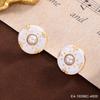 Vintage White Round Drop Earrings - French Retro Style Women's Light Luxury