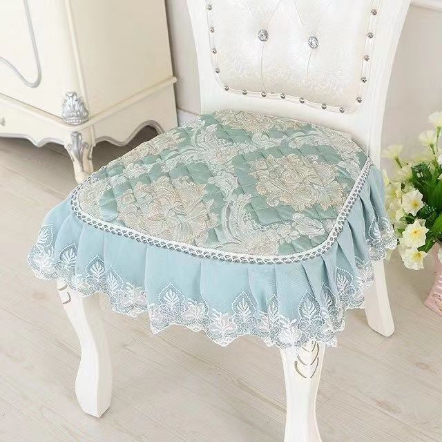 Dining Chair Cushion European Printed Seat Cushions with Lace Quality Four Seasons Stool Seat Mat Non-slip Buttocks Pad