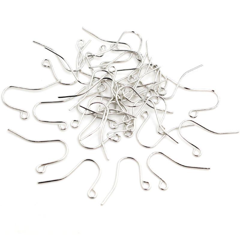 100pcs/lot 21x12mm Silver Plated Gold Color Earring Findings Ear Hook Earrings Clasps For Jewelry Making DIY Earwire Supplies