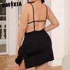 GMXIA Plus Size Pajamas Women Summer Plus Size Sexy Halter Nightgowns