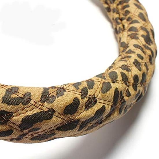 Azur Steering Wheel Leopard Print 3L for Great Cover, Brown, (Outer Diameter Approx. 49-50cm) (S58.9-H8.5) - XS62L24A-3L-003