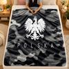 Flannel BlanketPoland Football Warm Soft Throw Blanket for Indoor Sofa Bed Living Room Use