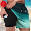 2025 Anti-Embarrassment Men's Double-Layer Beach and Sports Shorts