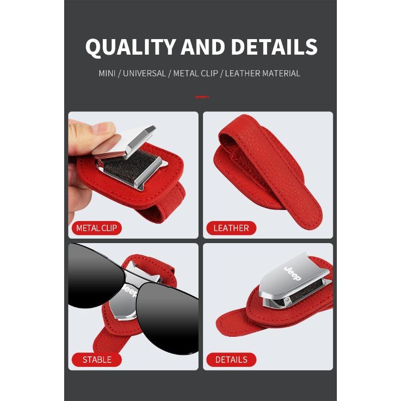 Auto Sun Visor Glasses Box Sunglasses Clip Card Ticket Holder Stand For Jeep Renegade Wrangler JK Grand Cherokee XJ Willys Compass Command Patriot