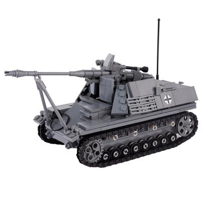 Military Miniature Soldier Rhinoceros Anti-Tank Artillery Weapon Building Block Small Particles Boy Toy