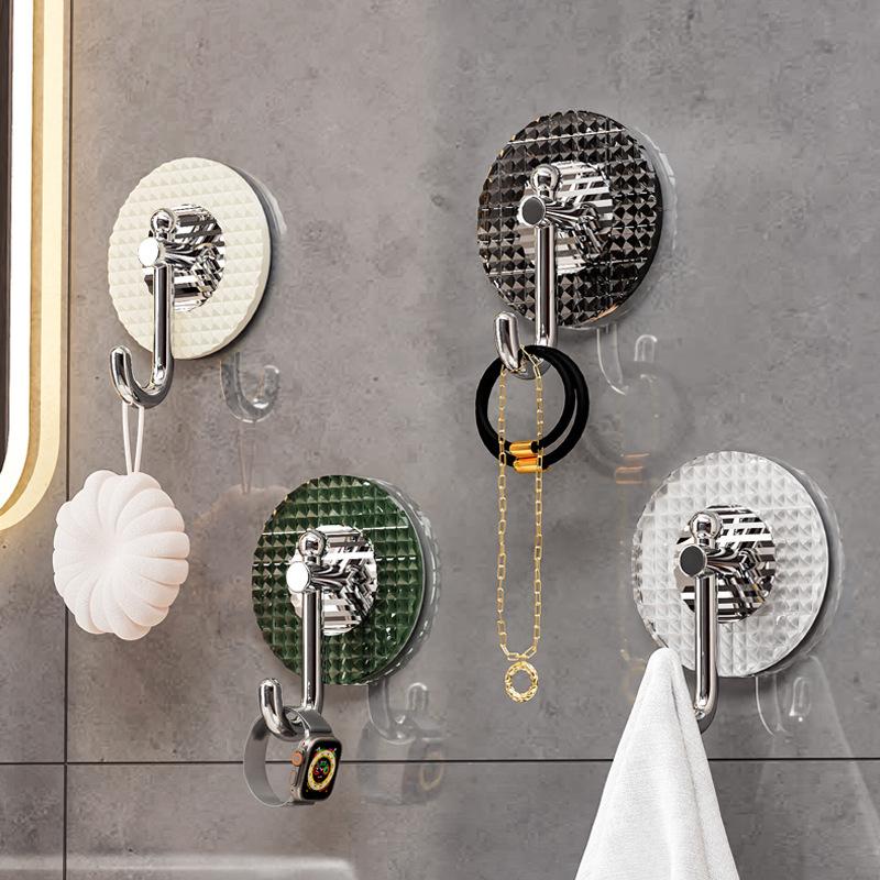 4Pcs Acrylic Door Hook Adhesive Wall Hooks Transparent Anti-skid Traceless Heavy Duty Stick On Hook Bathroom Kitchen Wall Sticke