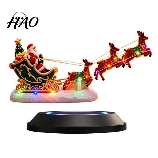 Magnetic Floating Sleigh Ornament Santa Centerpiece