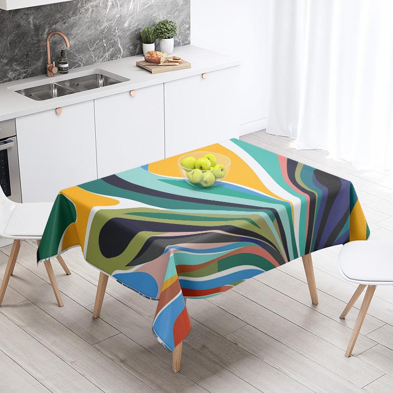 Tovaglia Geometrica Astratta Impermeabile Resistente alle Macchie Decorazione per Feste Tavolo da Pranzo Ristorante Caffè Tovaglie
