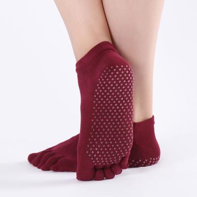 Socks Body Rubber Band Combed Cotton Yoga Socks Women'S Professional Cotton Sports Non-Slip Split Toe Socks Five-Finger Socks Pilates