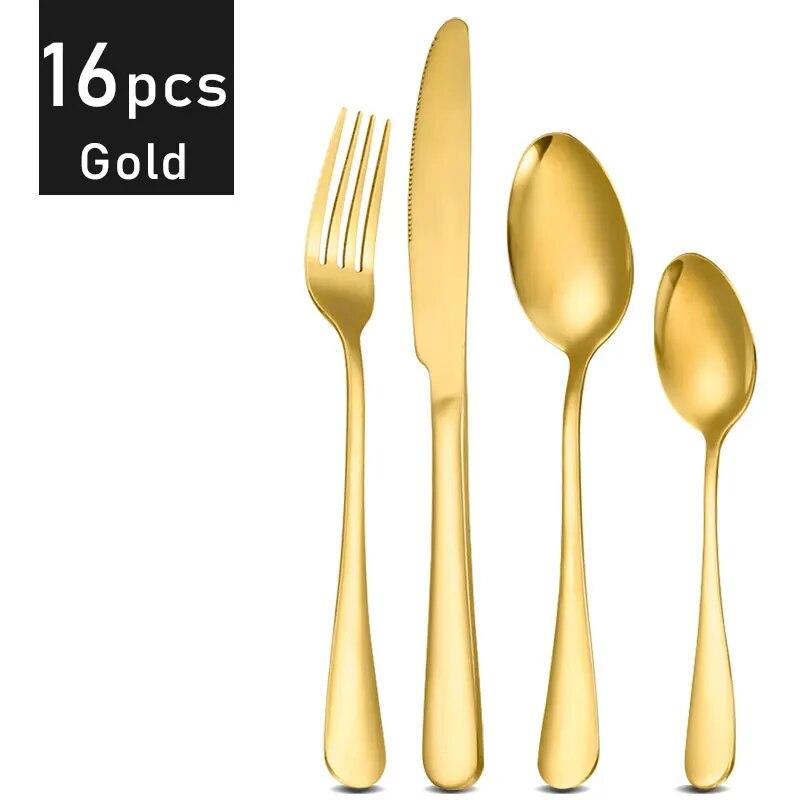 16Pcs Cutlery Set Stainless Steel Steak Cutlery Cutlery Western Cutlery Matte Dishwasher Safe Kitchen Tableware Set
