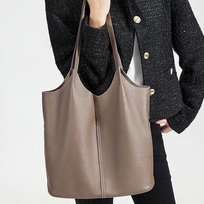 Leather Women's Bags, New Tote Bags, Large-capacity Women's Versatile Shoulder Bags, High-end Commuting Fashion Bucket Bags