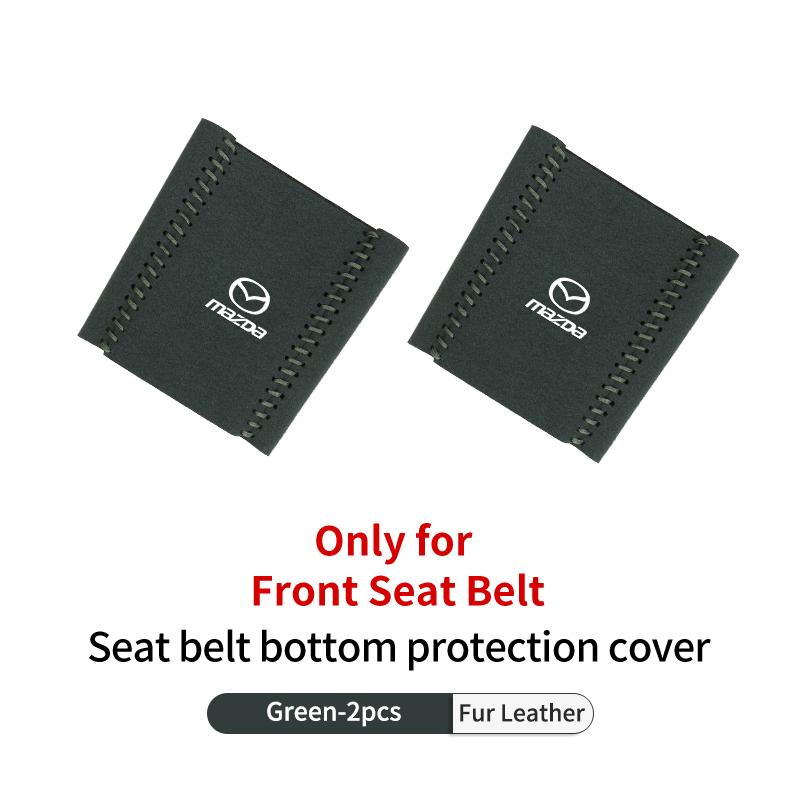 Car Buckle Protective Cover Fur Leather Safety Belt Protector Auto Accessories For Mazda 3 6 2 Axela CX5 CX3 CX30 CX9 Atenza IUE2