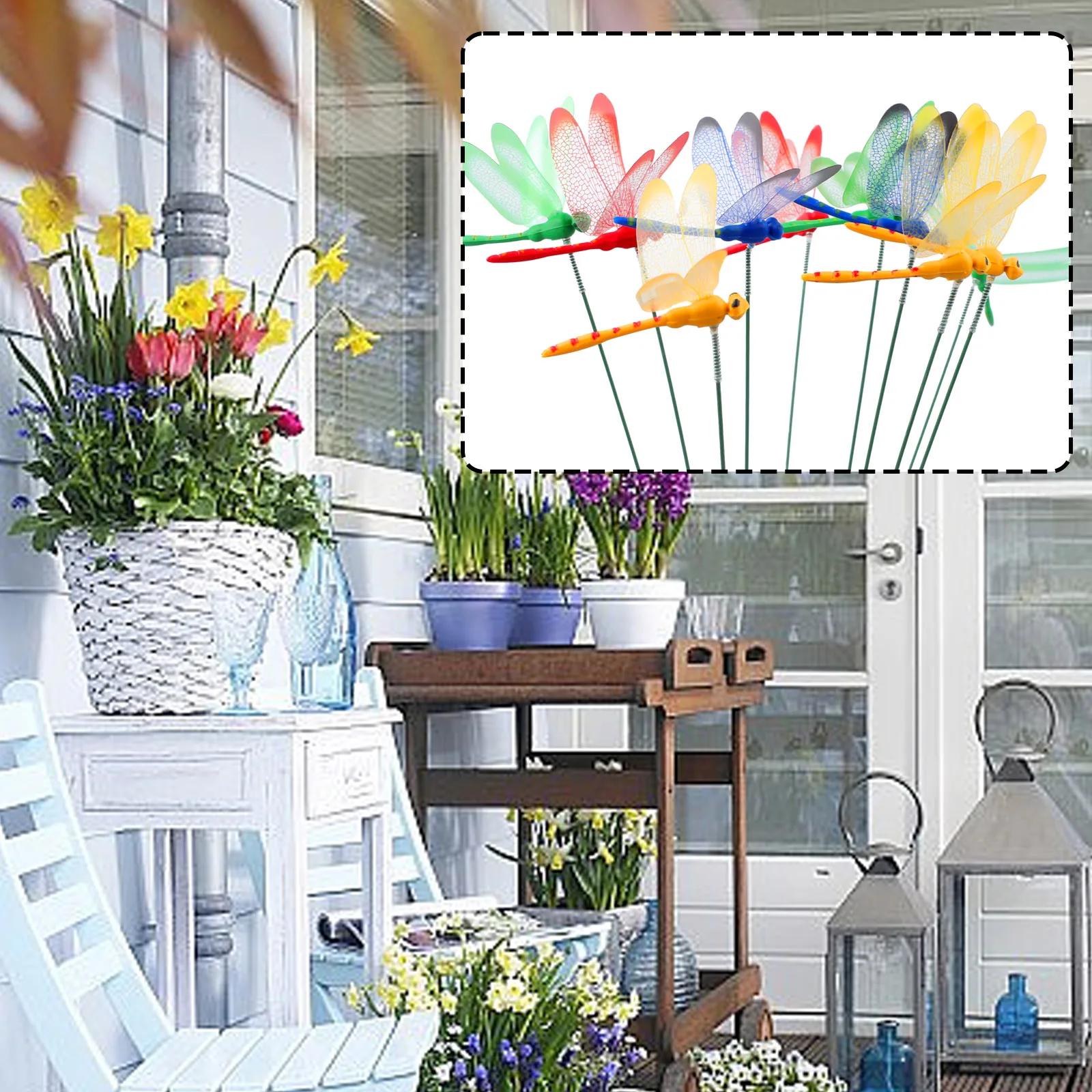 

10Pcs Simulation Dragonfly Garden Yard Planters Colorful Dragonfly Stakes Outdoor Butterfly Stakes Decorative Flower Pots China Mainland