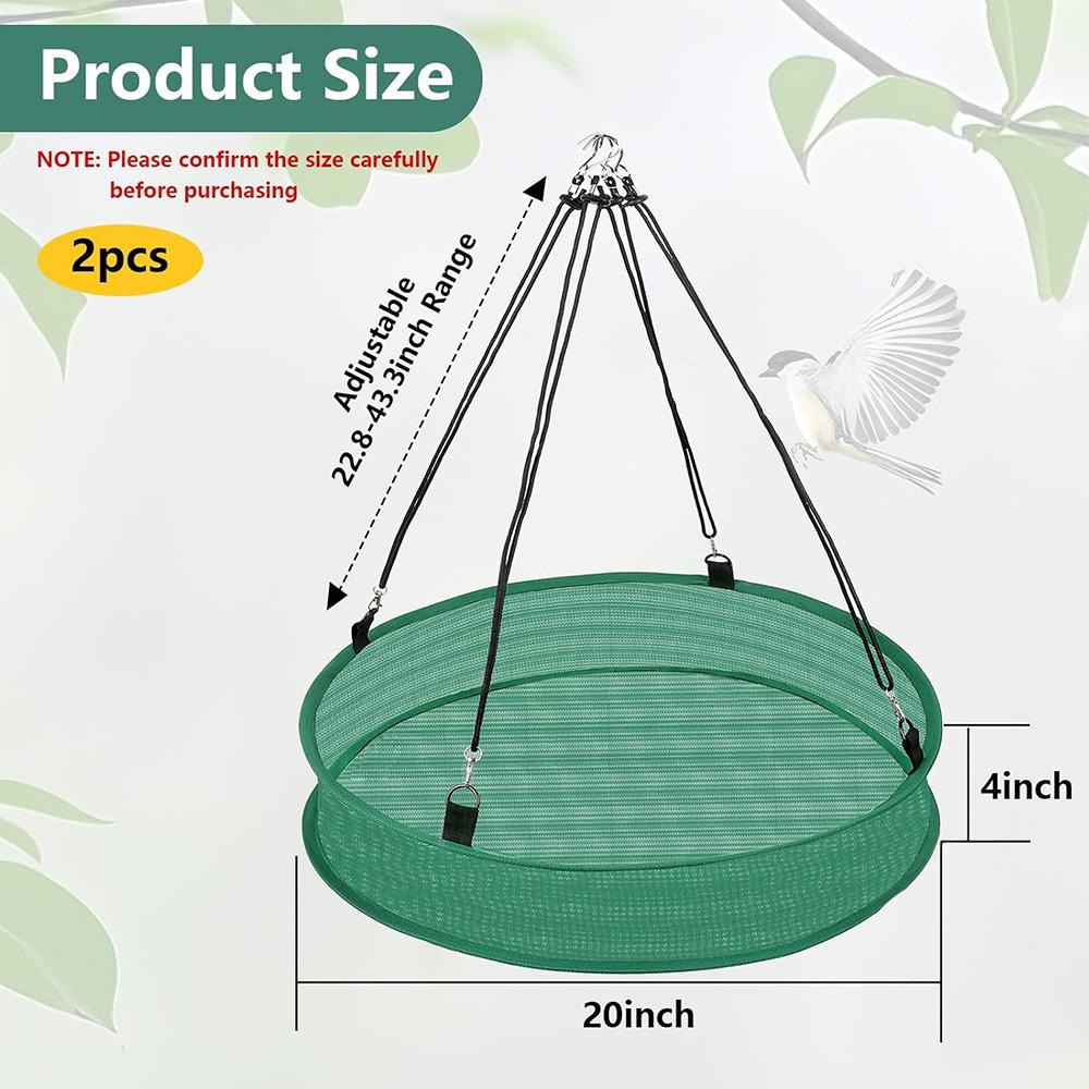 2Pcs Bird Seed Catcher Tray for Hanging Bird Feeder Platform