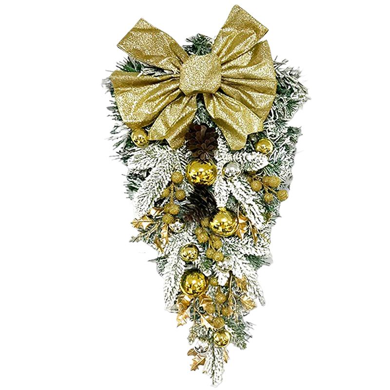 45CM Festive Christmas Wreath Pendant Available with/without Light for Home, Door, Window, and Stairs Party Decor