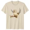 Cute Watercolor Bird On Branch T-Shirt Songbird Art Wildlife Nature