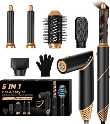5 In 1 Blow Dryer Brush, Hair Dryer Brush with Detachable Air Styler, Negative Ionic Magic Hair Styler, Hot Air Brush for Straightener, Drying