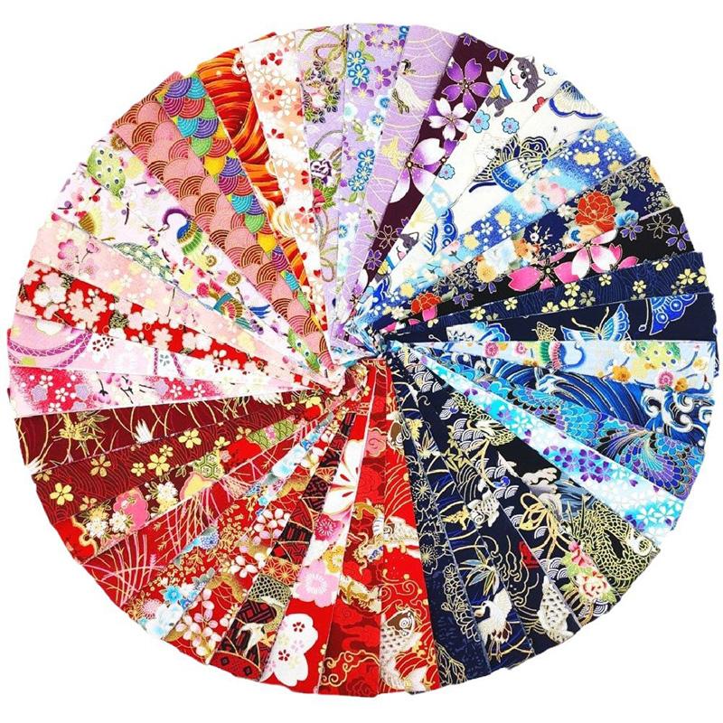 40Pcs Jelly Roll Strips for Patchwork Sewing Quilting Material Wrapping Cloth Japanese DIY Craft Fabric Cotton Fabric