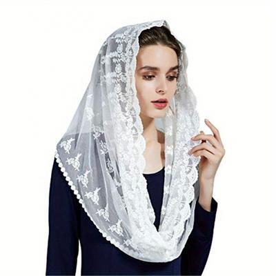 1 buc. Nouă Modă Femei Doamne văl Ciucuri Șaluri Și Eșarfe Toamnă Catolică Mantilă biserică Femei Eșarfă Modă Femei Eșarfă
