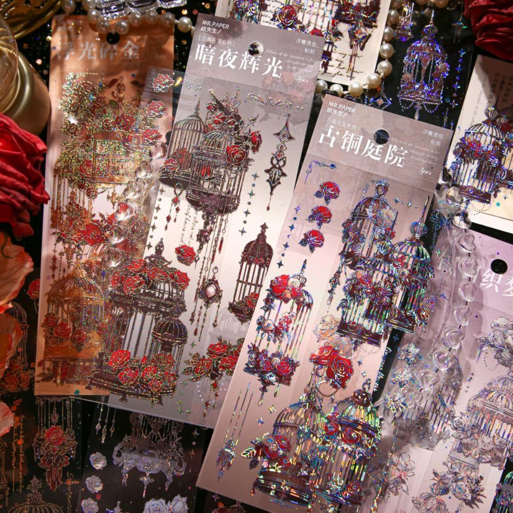 

Декоративная голографическая лазерная наклейка блестящие эстетические наклейки для коллажа Goo Card