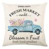 Seasons Throw Pillow Cover Spring Linen Flowers Truck Cushion Office Throw Pillow Cushion Throw Pillow Cushion