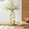 Matte Irregular Vase Ceramic Flower Arrangement Vase Artistic Flower Vessels Desktop Decorative Flower Ware Home Decoration
