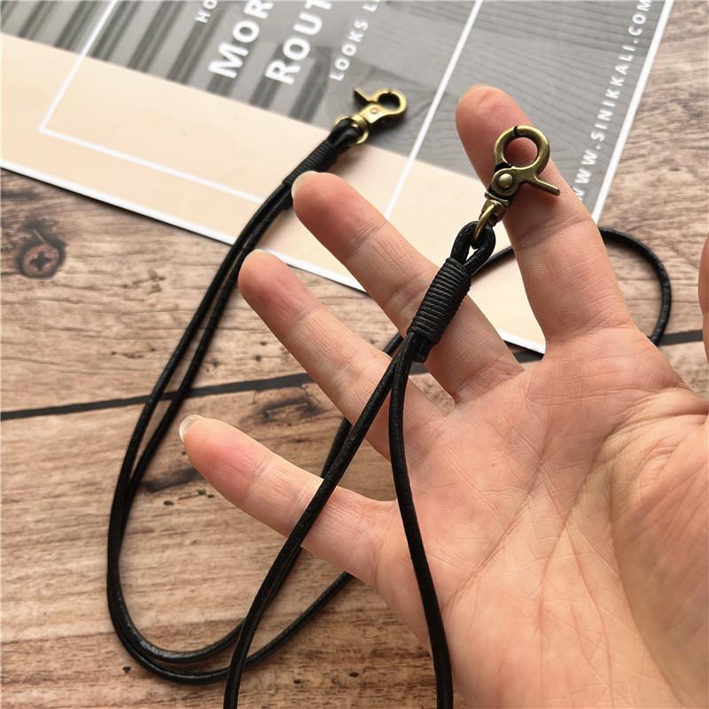 Lanière de cou en cuir véritable Cordon à clés Corde Lanière de poignet faite à la main Porte-clés en cuir de vache Lanière simple pour téléphone portable Lanière porte-clés anti-perte