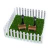 Artificial Grass Miniature Garden Decorations Dollhouse Garden Furniture Park Bench Street Lantern Landscape Ornament