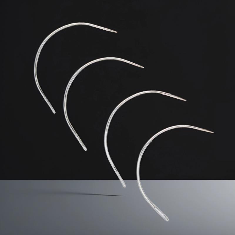 Curved C-Shaped Large-Hole Handmade Leather Needle for DIY Sewing and Upholstery