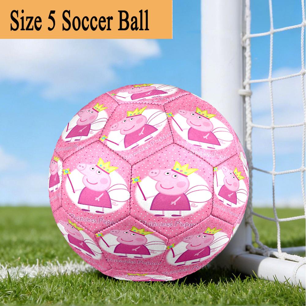 Princess Peppa Size 5 Soccer Ball,Indoor/Outdoor Suitable for Training Matches Tournaments Practice Games Perfect Gift for Fan