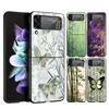 Hard PC Phone Case For Samsung Galaxy Z Flip 7 6 5 4 Cover For Galaxy Z Flip 3 Foldable Style Butterfly Green Bamboo Creative