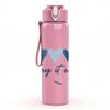 1PC One Day At A Time Hearts Art 750ml Color Plastic Sports Water Bottle Leakproof Flip Straw Lid Suitable for Sports Office Home Use