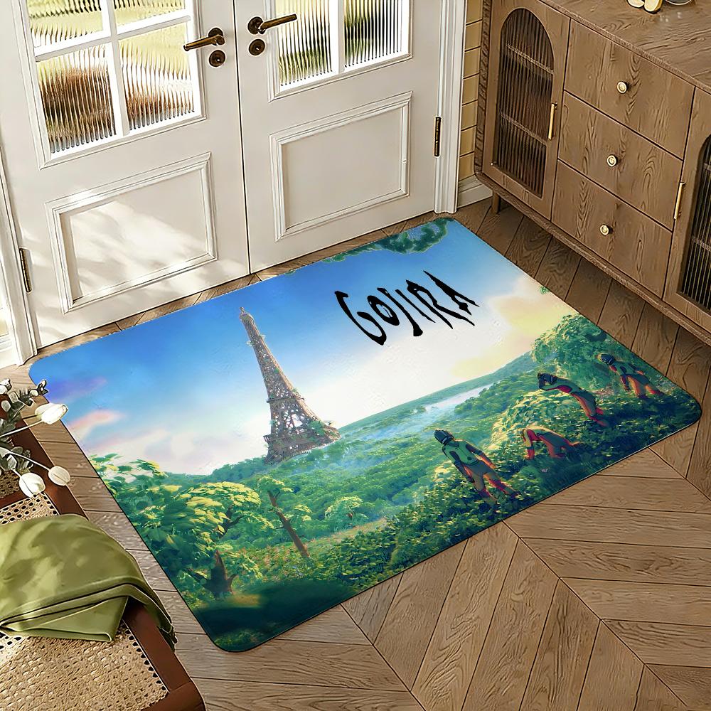 G-Gojira Band Floor Mat Soft Thickened Absorbent Non-Slip Bedroom Living Room Door Mat Home Decor Flannel Rugs